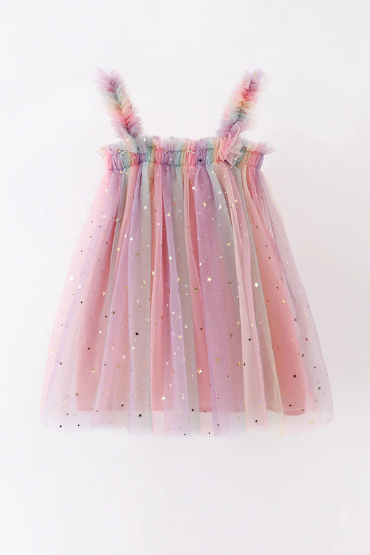 Multicolor Star Tulle Dress