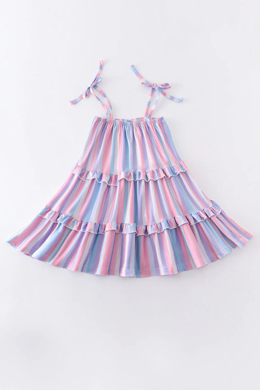 Purple Stripe Strap Dress