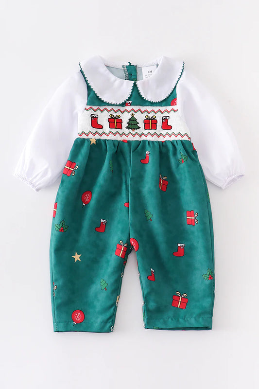 Holiday Gifts Smocked Romper