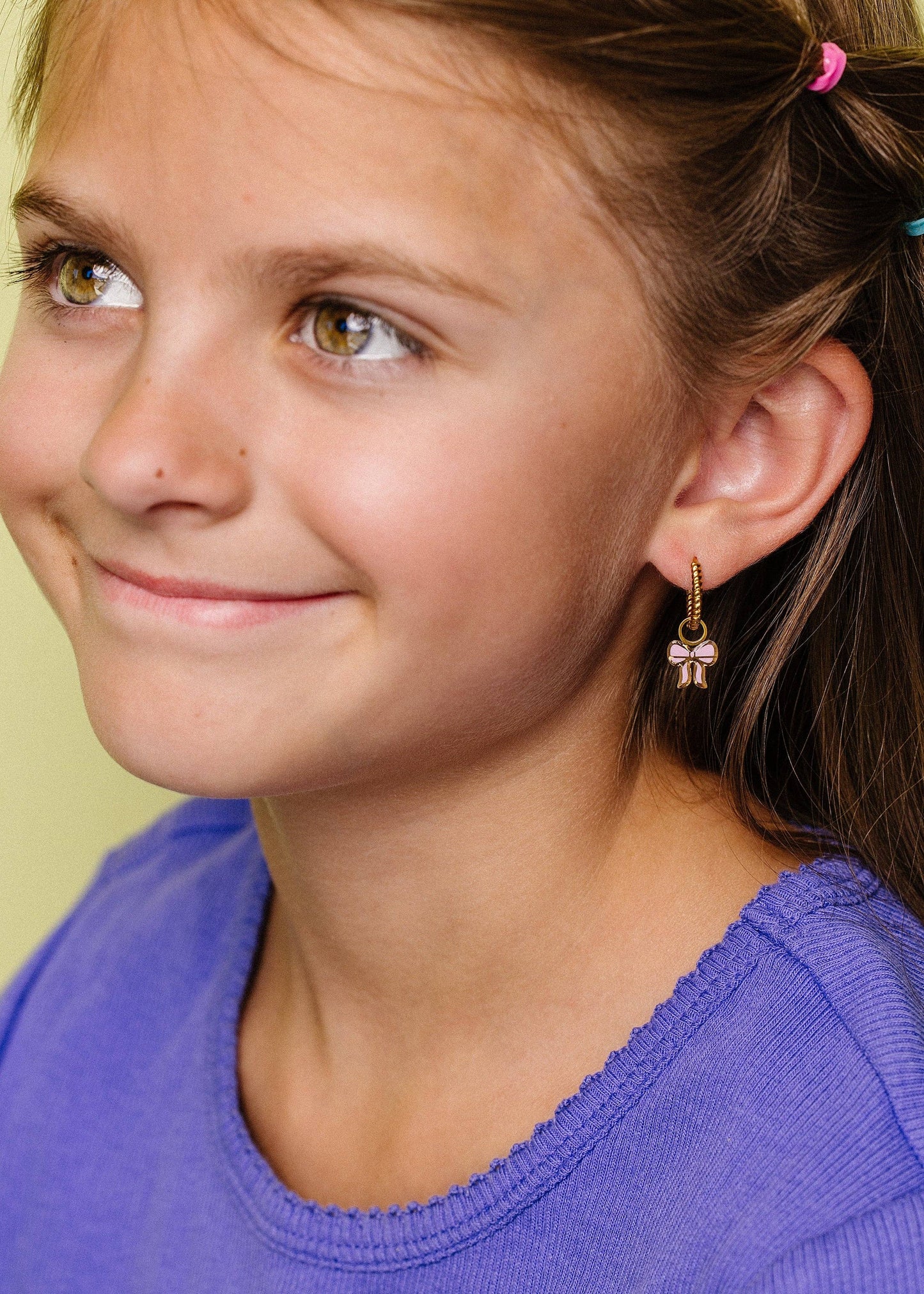 Pink Bow Huggie Earring Charms
