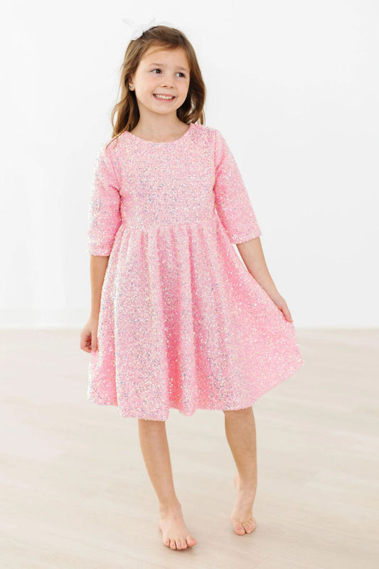Bubblegum Pink Sequin Dress