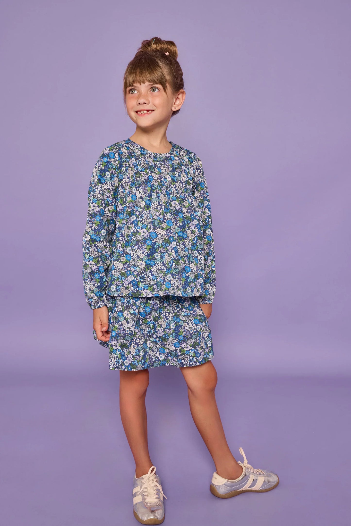 Shirred Circle Skirt- Brookline Blossoms