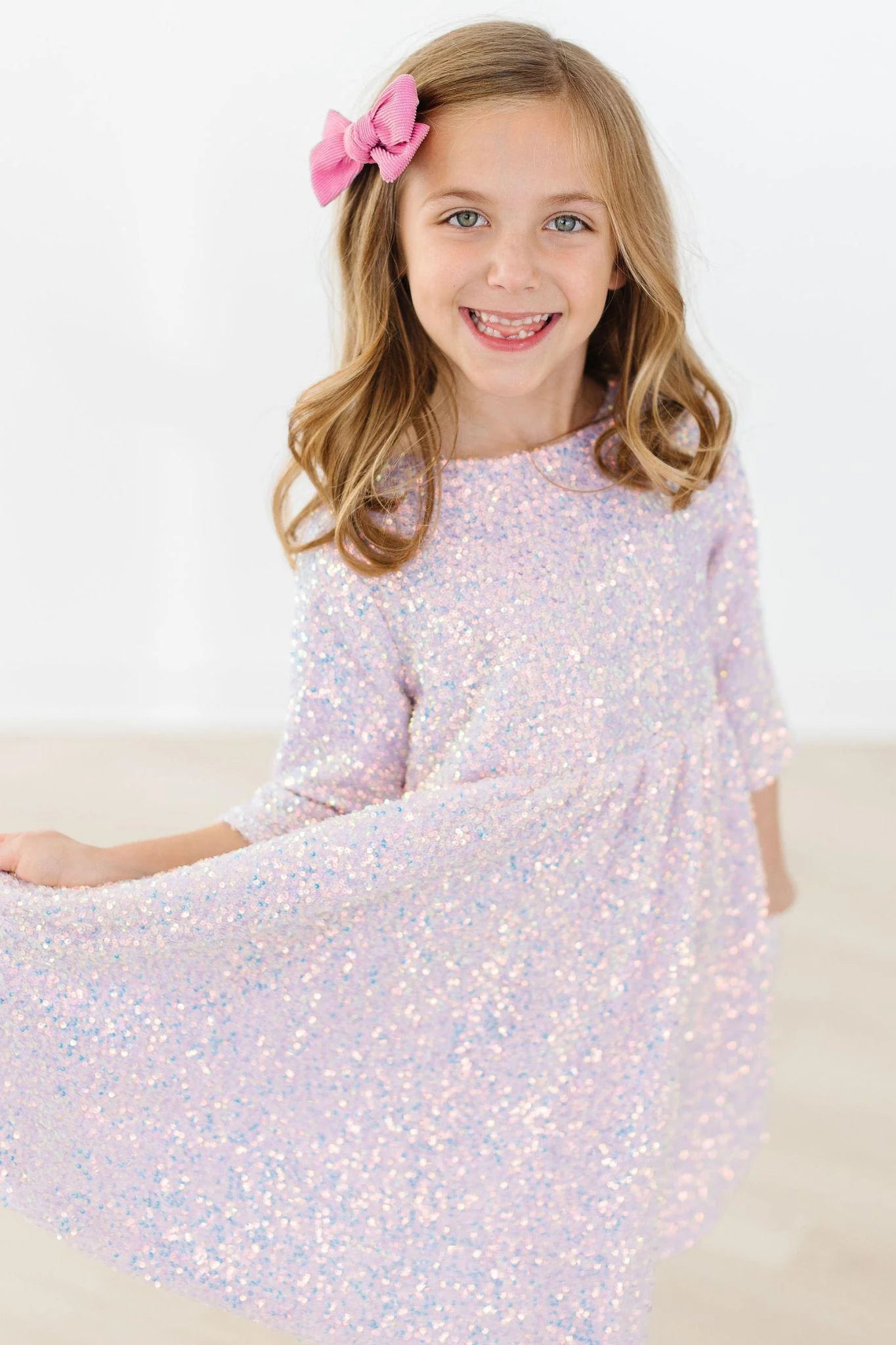 sequin dress lavender Long Lavender Purple Sequin-Print Prom Dress Lavender / 2