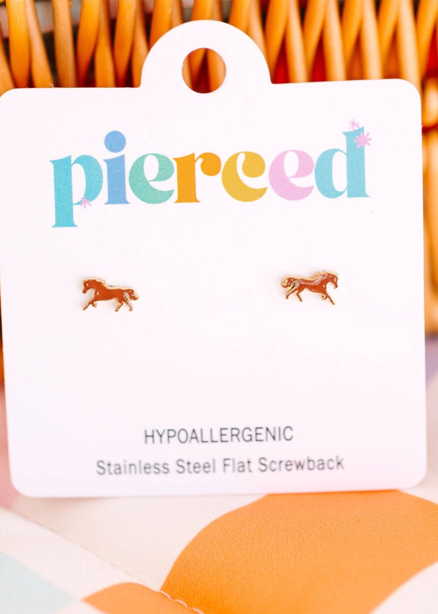 Horsey Stud Screwback Earrings