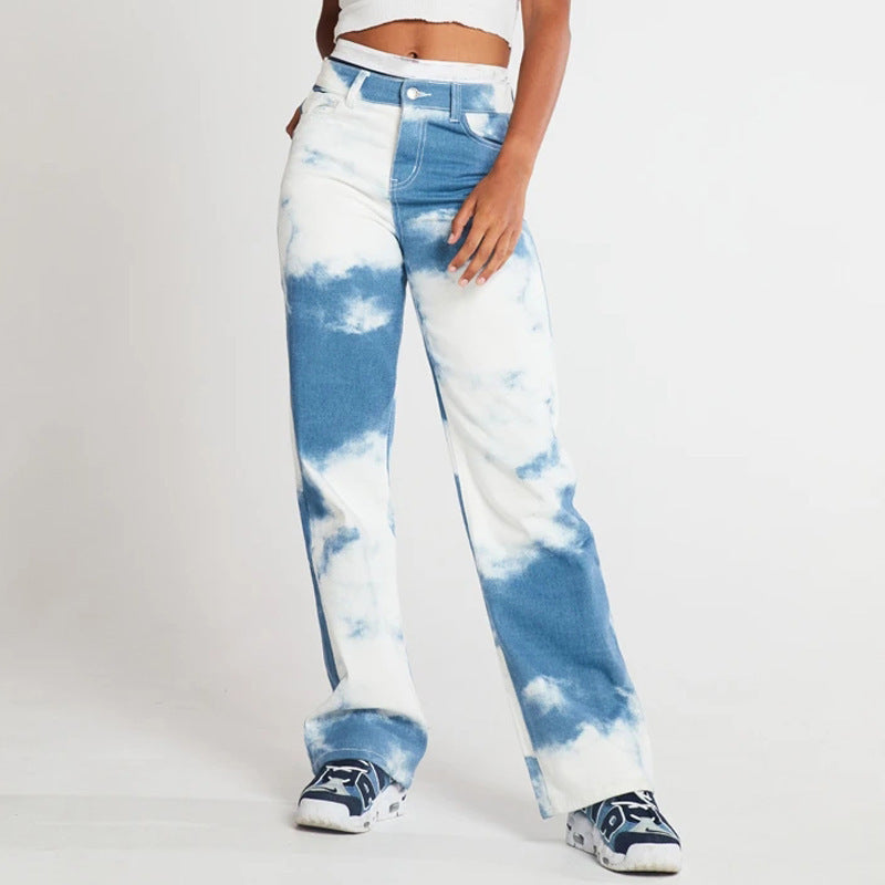 デニム/ジーンズ BLEACHED DENIM ZIPPED PANTS Bleached Denim Jeans – Cotton Candy Kidz