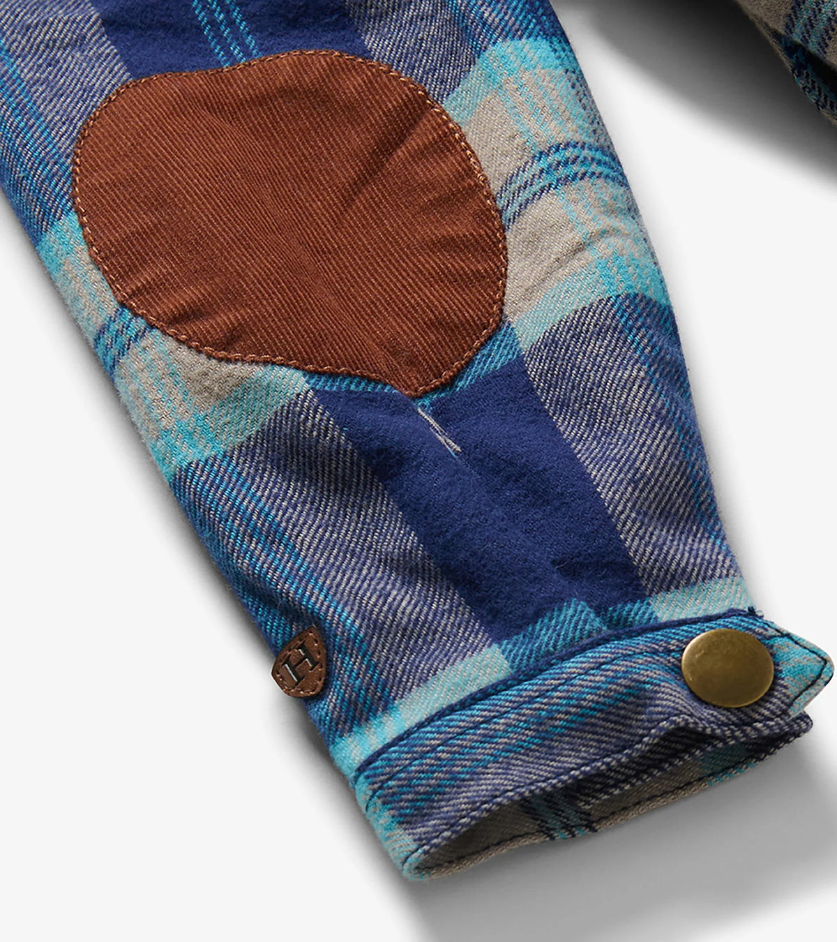 Blue Plaid Woven Flannel Hoodie
