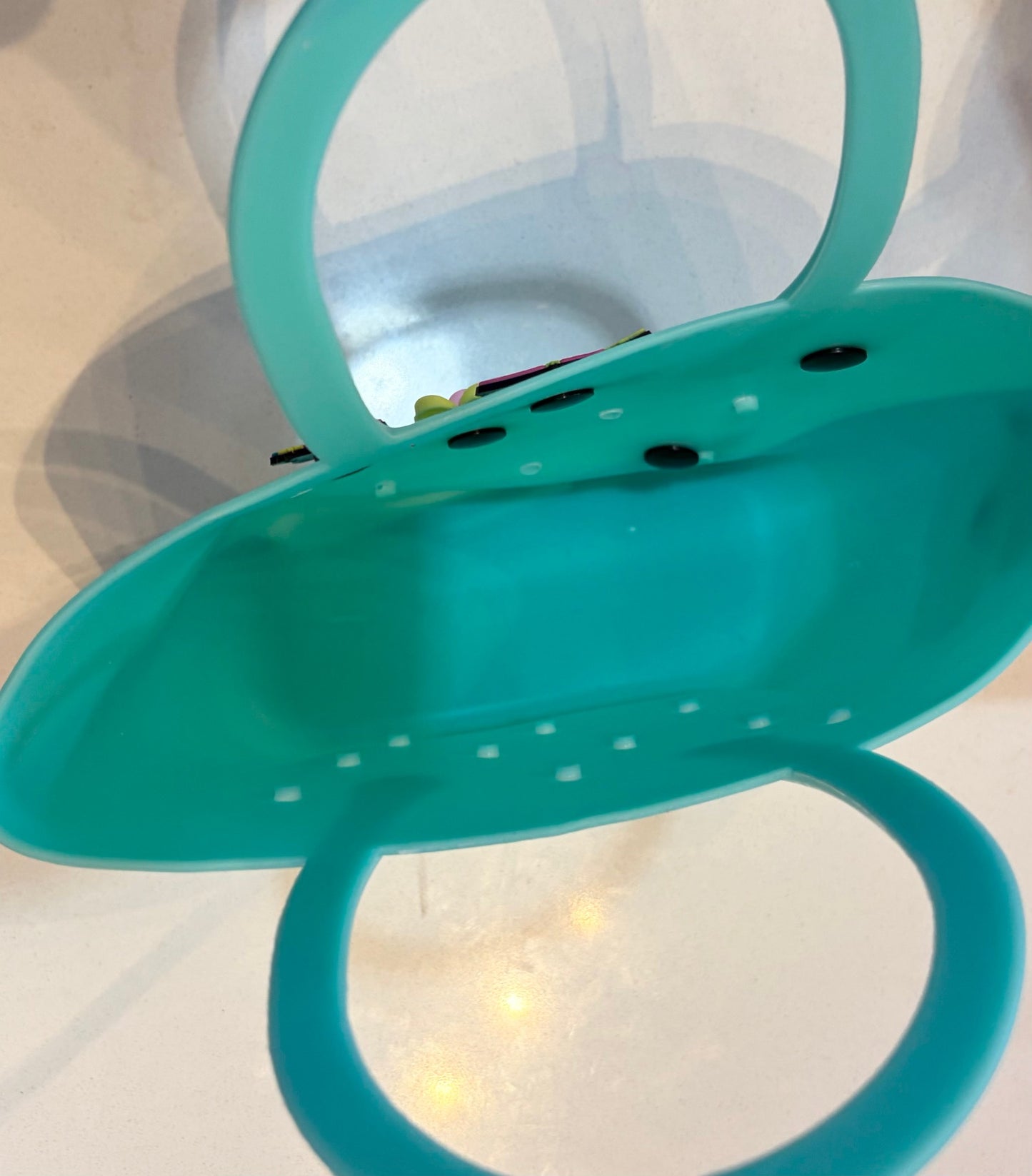 Teal Silicone Croc Bag