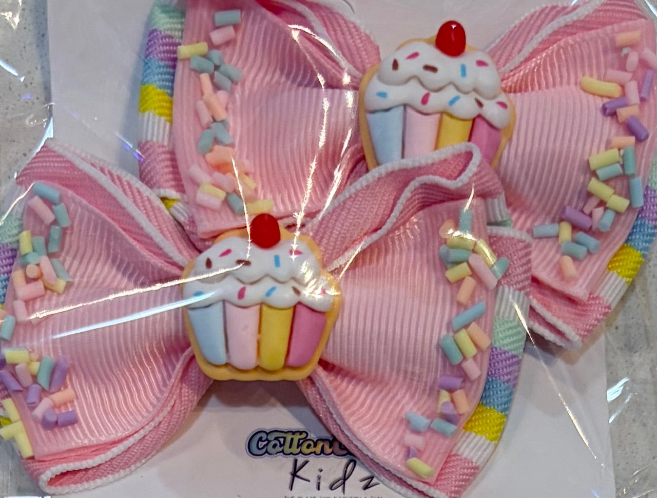 Cupcake Confetti Bow Clips