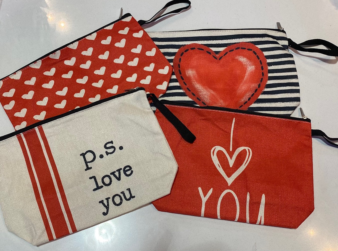 Love Zippered Pouches- Assorted