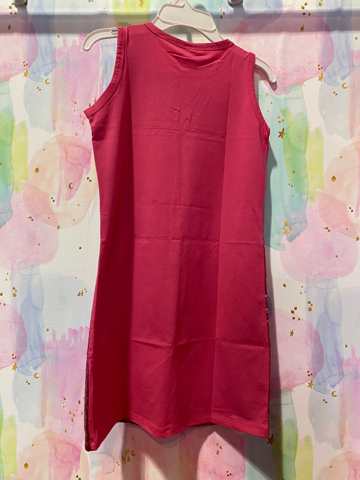 Hot Pink Sequin Sleeveless Dress
