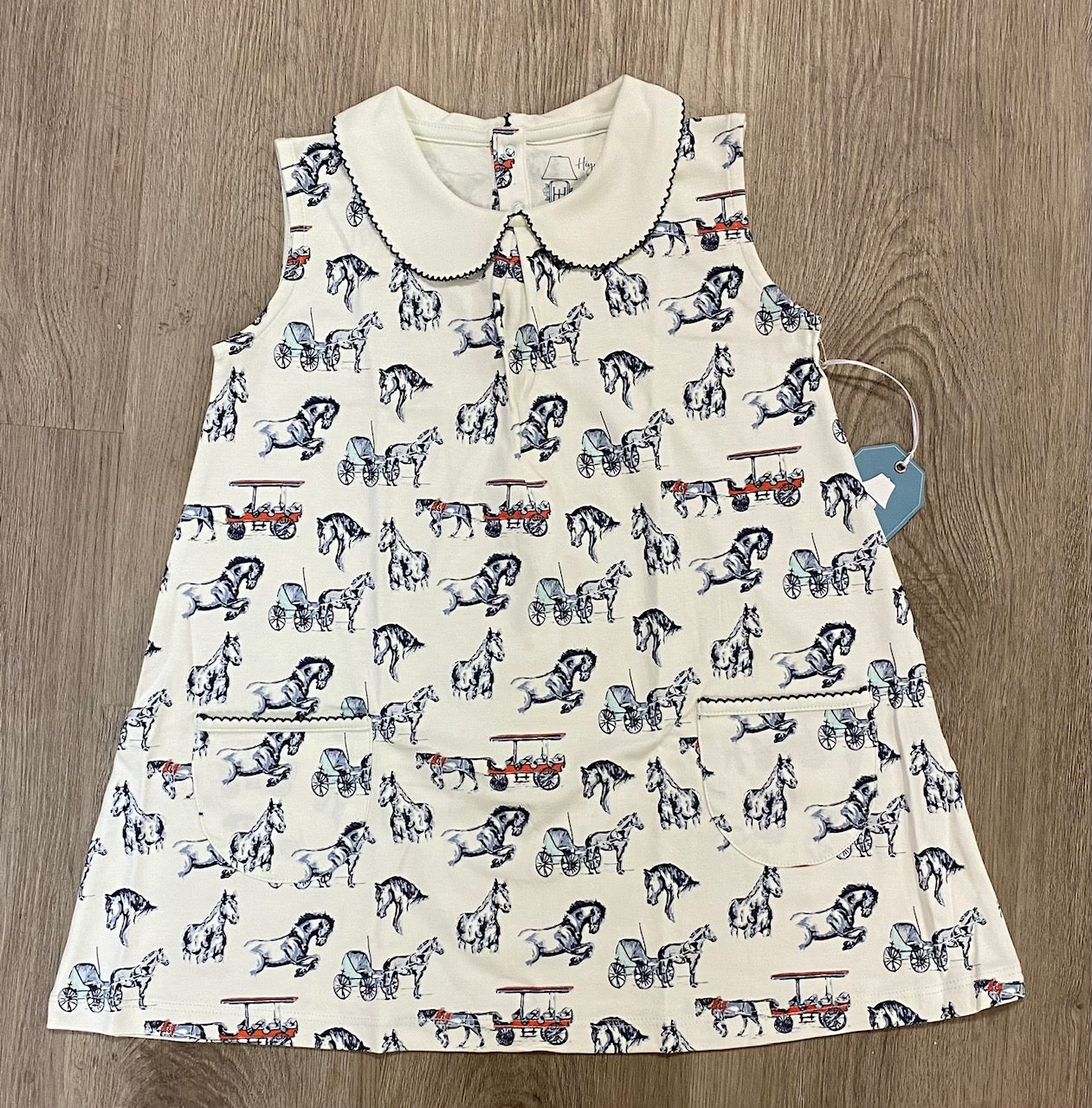 Horse Carriages Pocket Twirl Dress