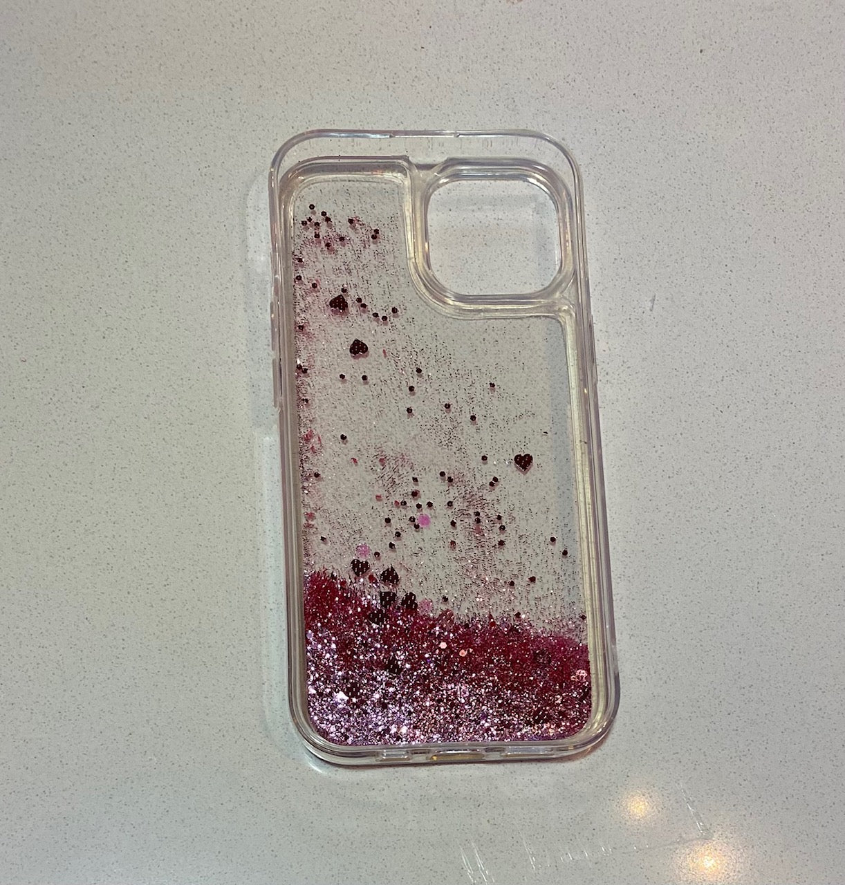 Clear Pink Motion Glitter Phone Case