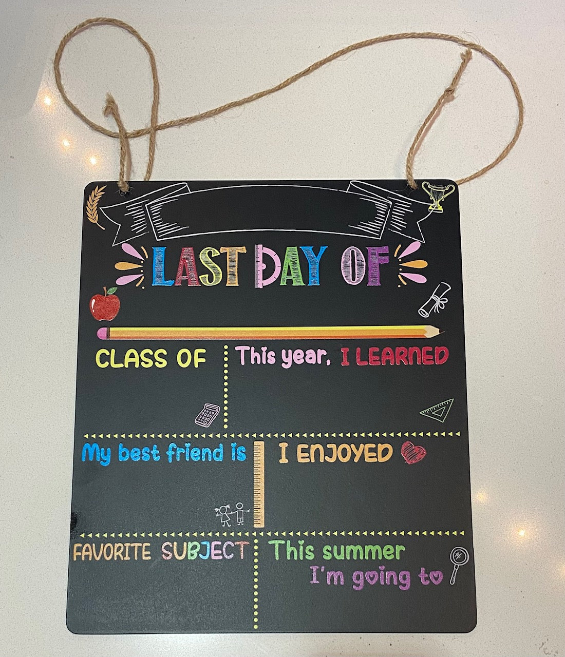 First & Last Day School Chalkboard
