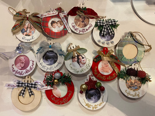 Assorted Picture Frame Christmas Ornaments