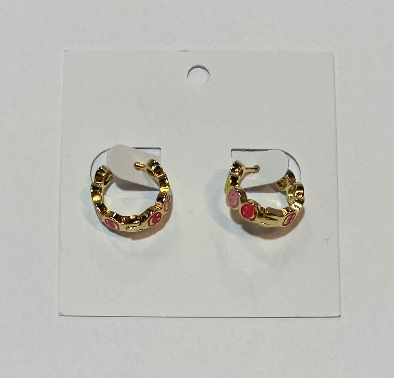 Smiley Face Hoop Earrings