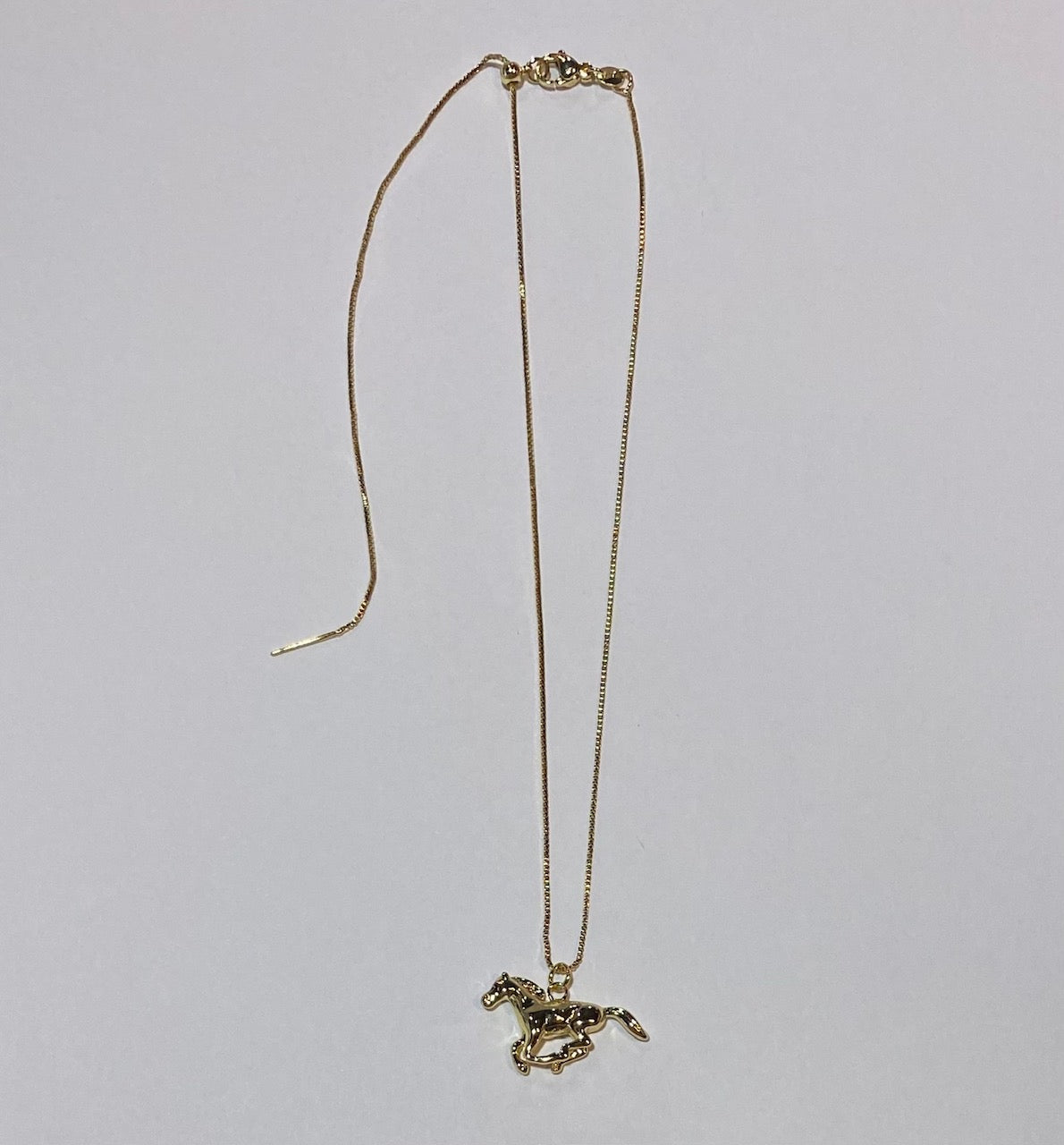 Mustang Charm Gold Chain Necklace