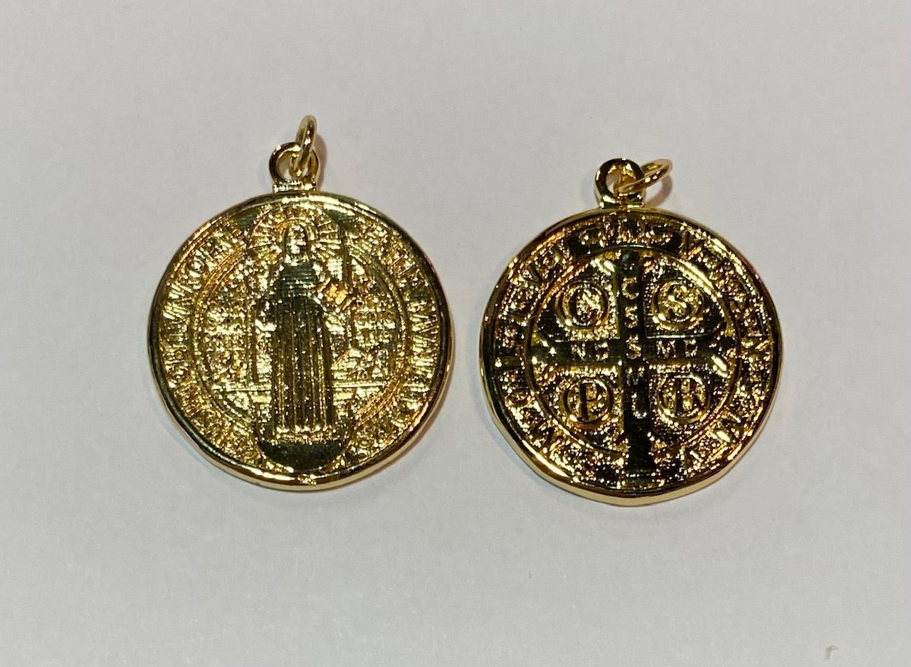Saint Benedict Medallion Gold Necklace