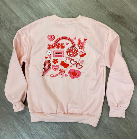 Pink Love Preppy Sweatshirt