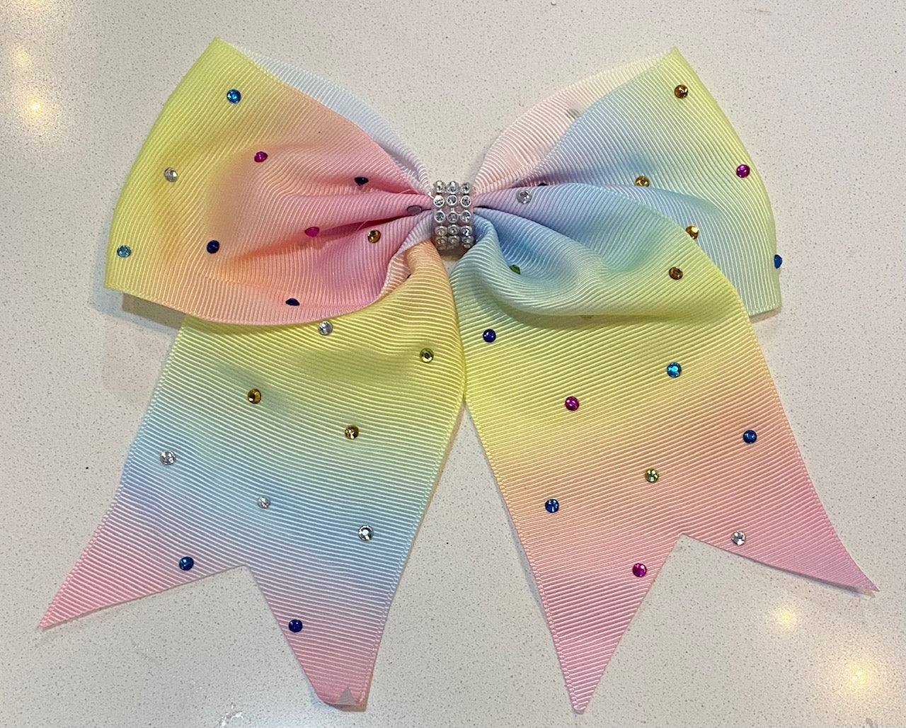 Cotton Candy Gem Hair Bows