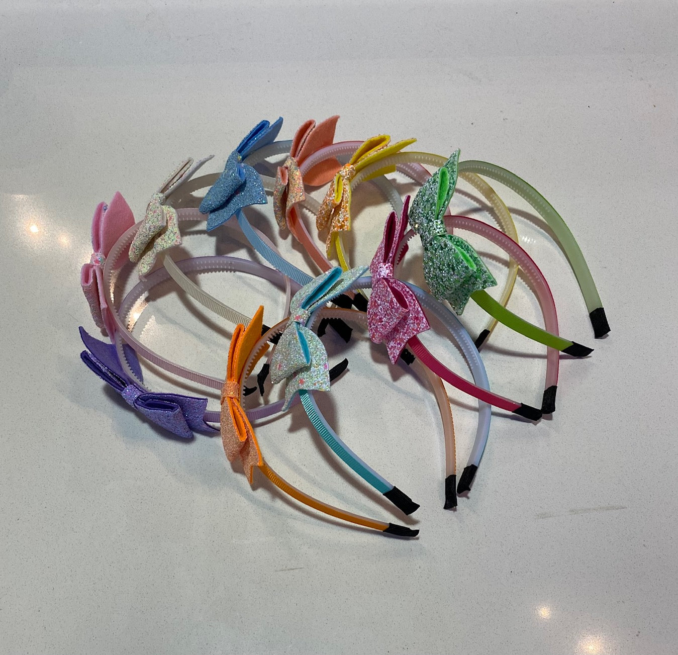 Glitter Bow Headbands- Assorted