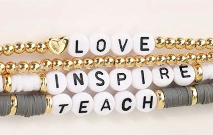 Love Inspire Teach Bracelet Set