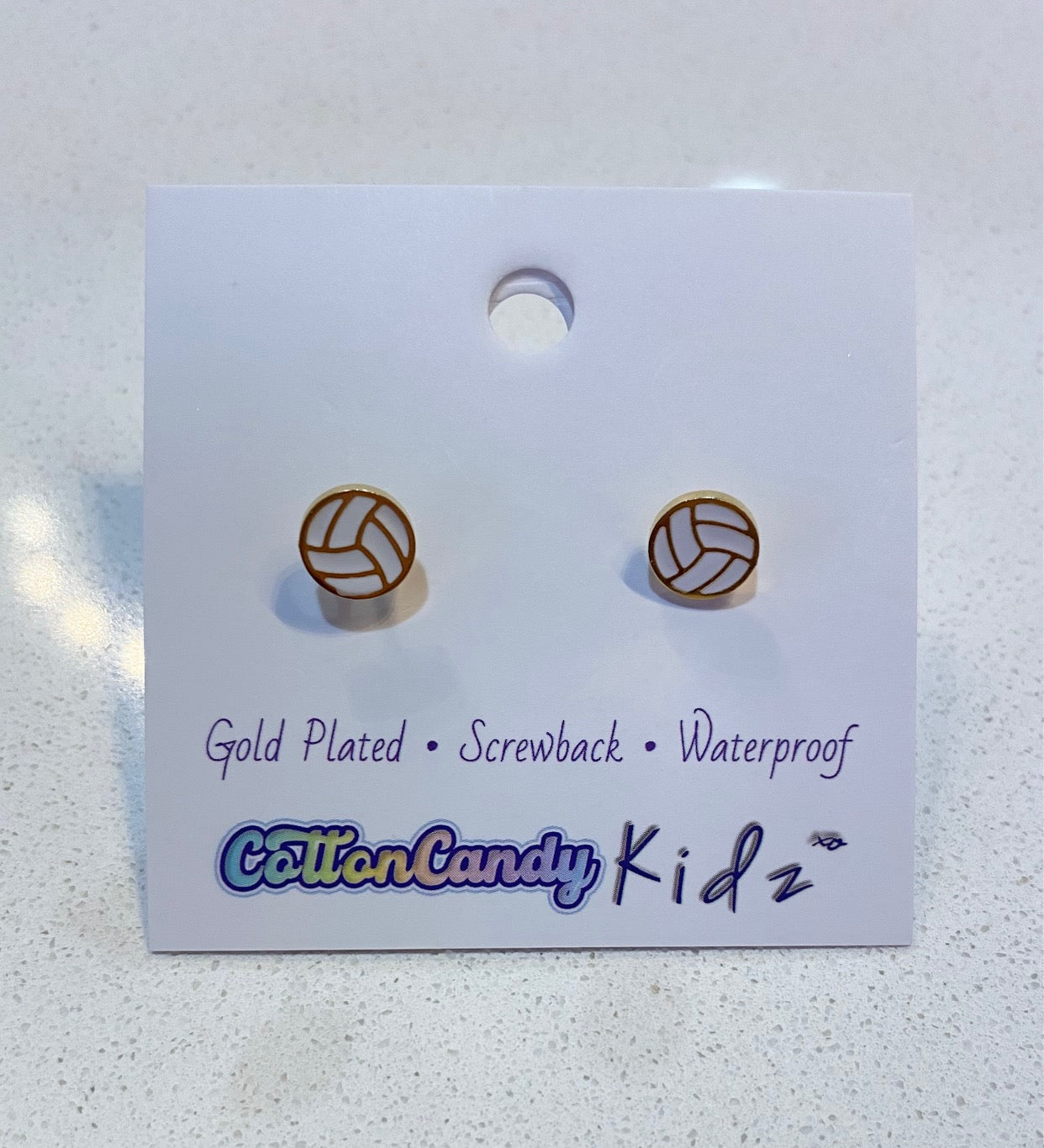 Volleyball Screwback Stud Earrings