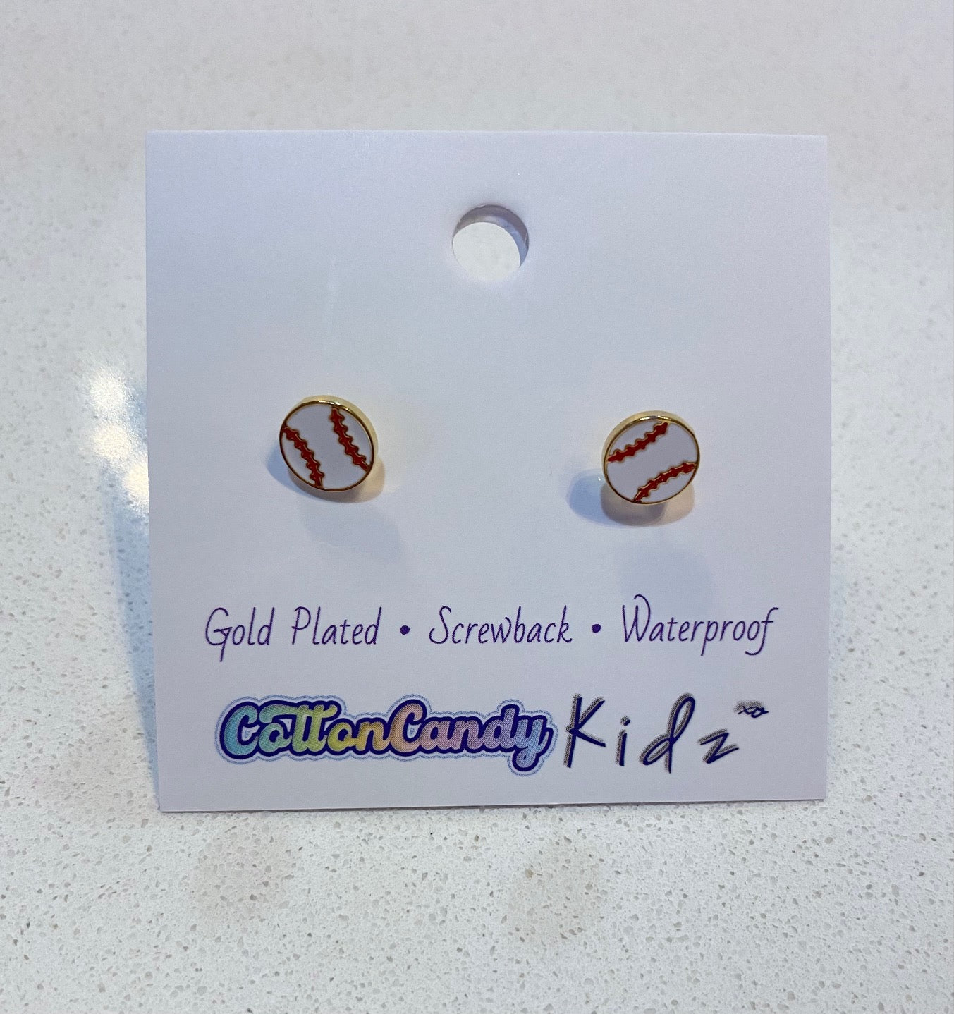 Baseball Screwback Stud Earrings