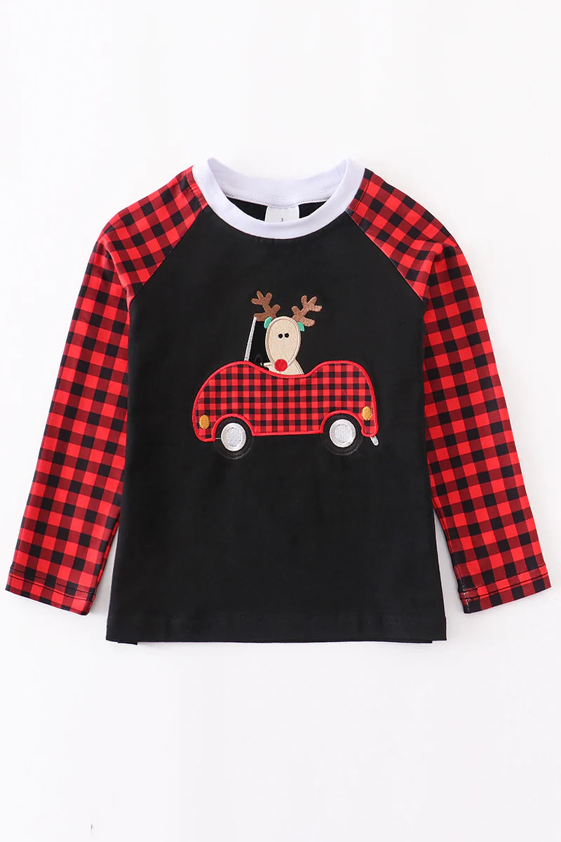 Reindeer Applique Long Sleeve Shirt
