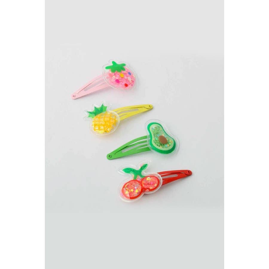 Kids Fruit Confetti Snap Clip Set