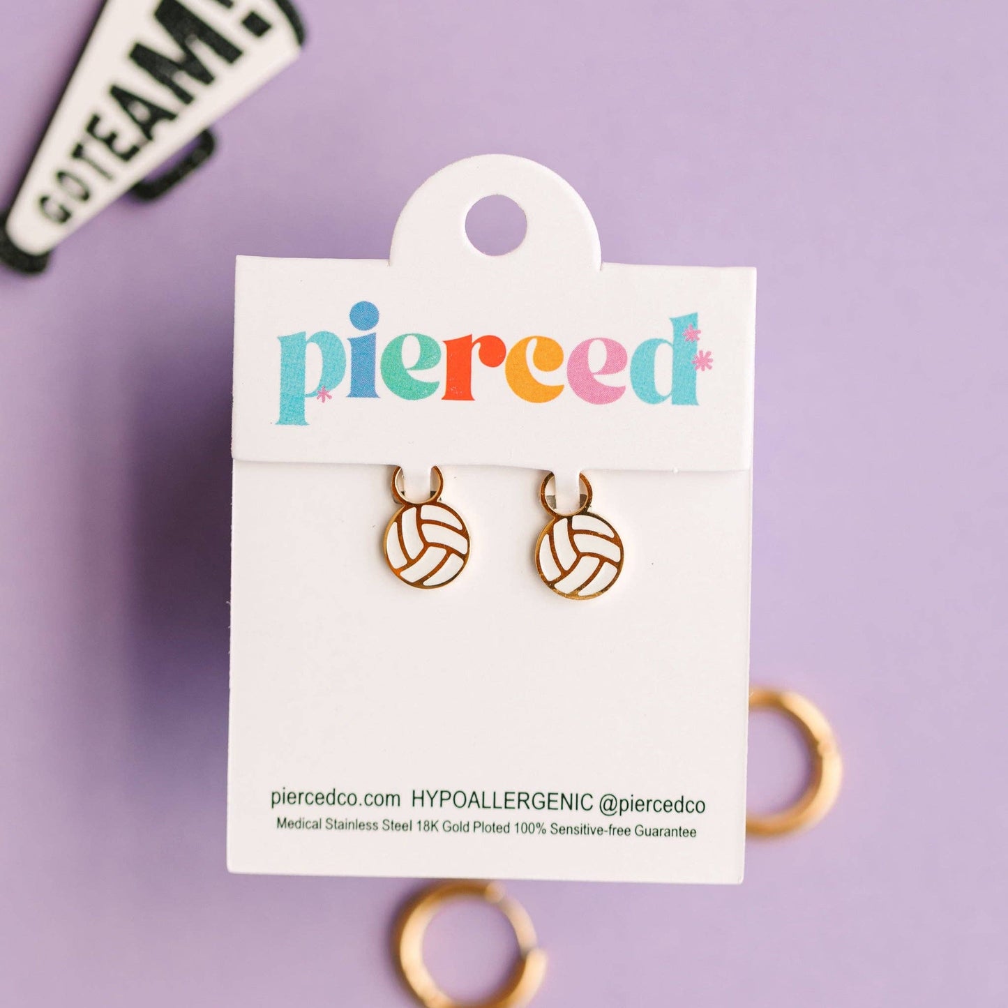 Volleyball Huggie Earring Charms