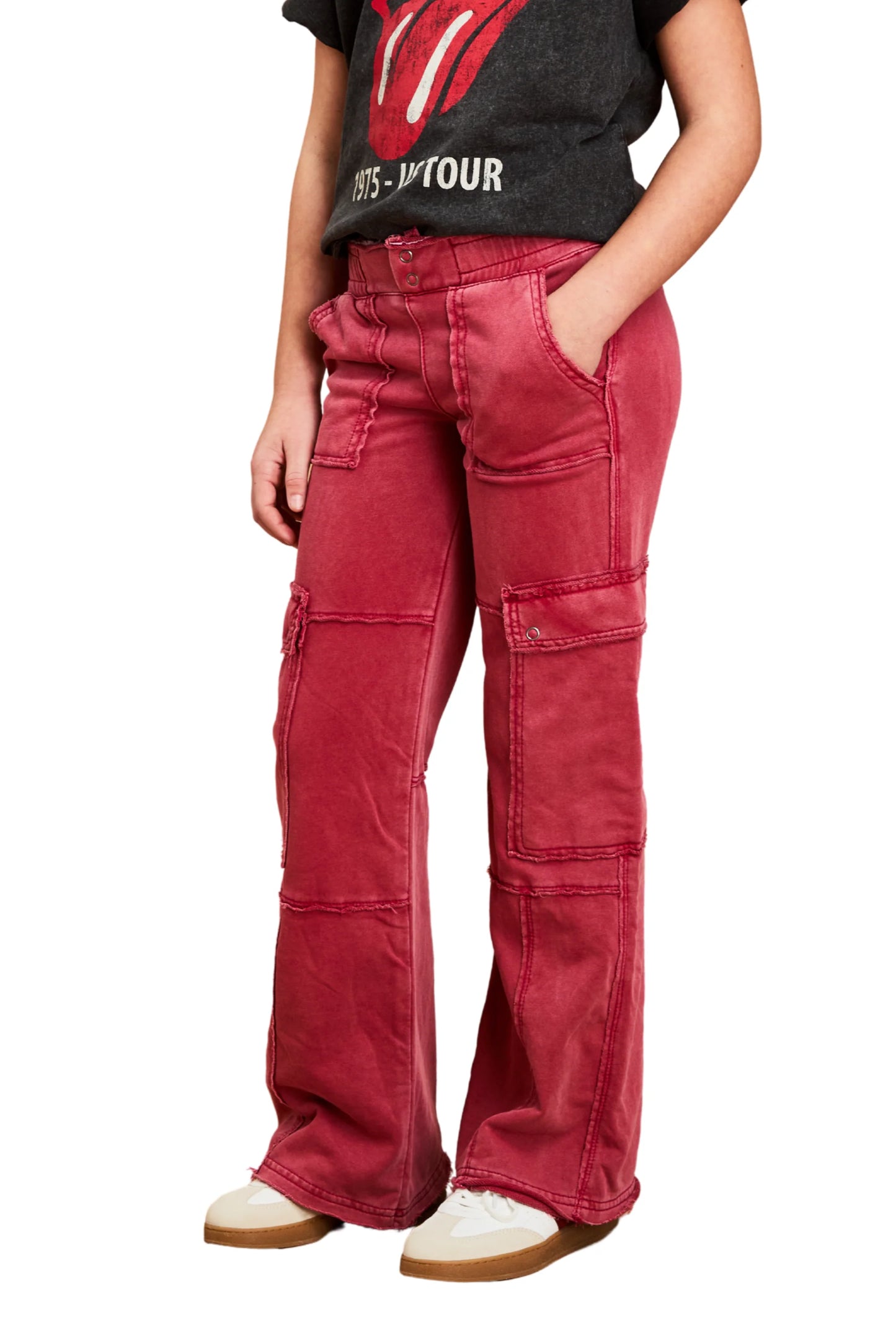 Cargo Lounge Pants- Dusty Maroon