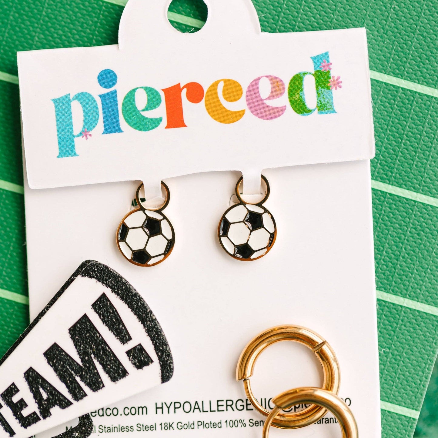 Soccer Huggie Earring Charms