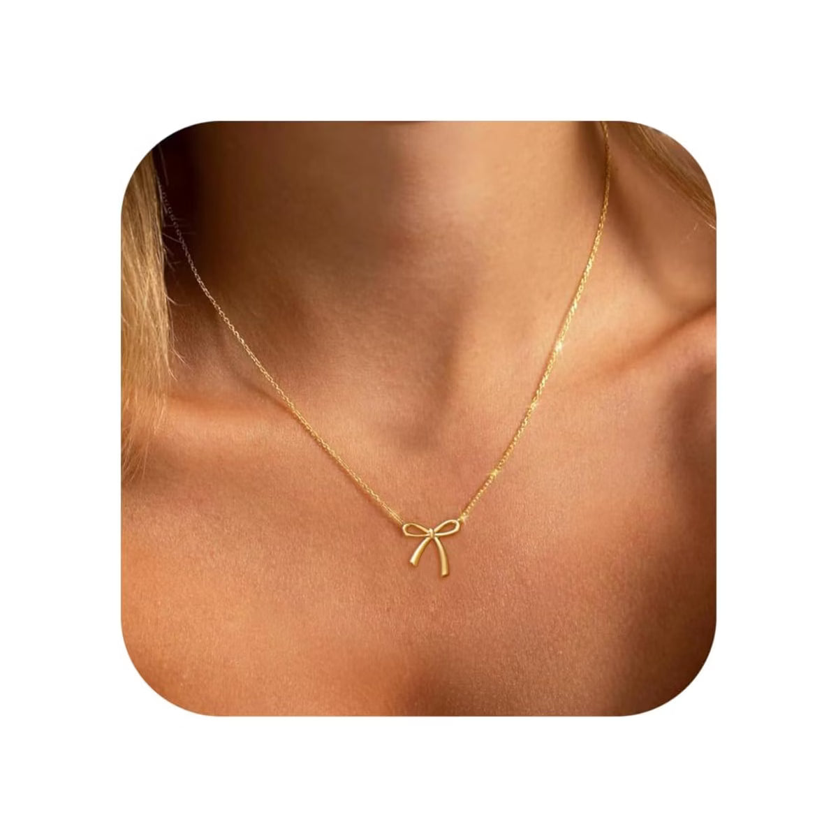 Bow Gold Plated Necklace