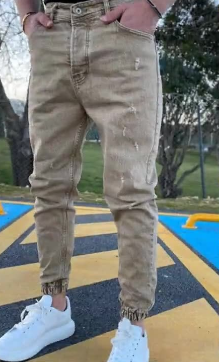 Khaki Ripped Jeans