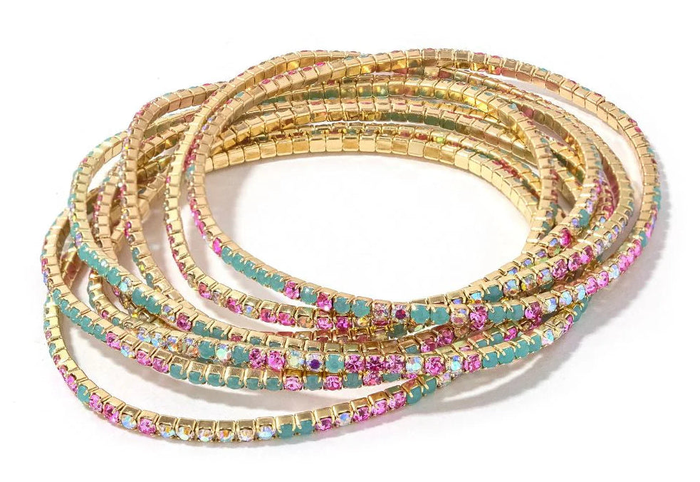 Confetti Ocean Gold Bracelet Stack