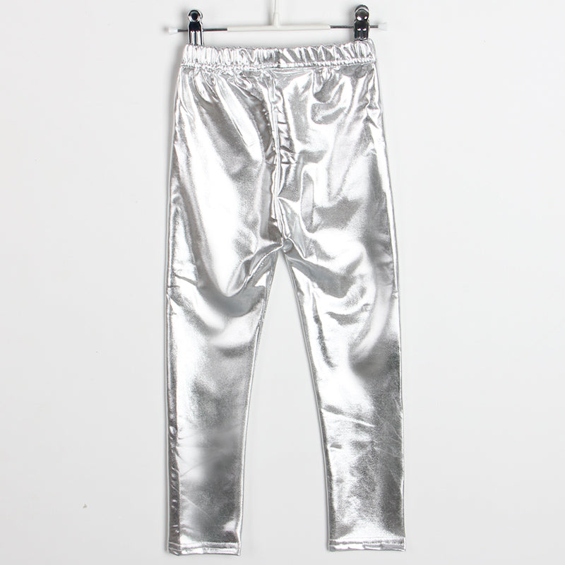 Girl Shiny Metallic Leggings