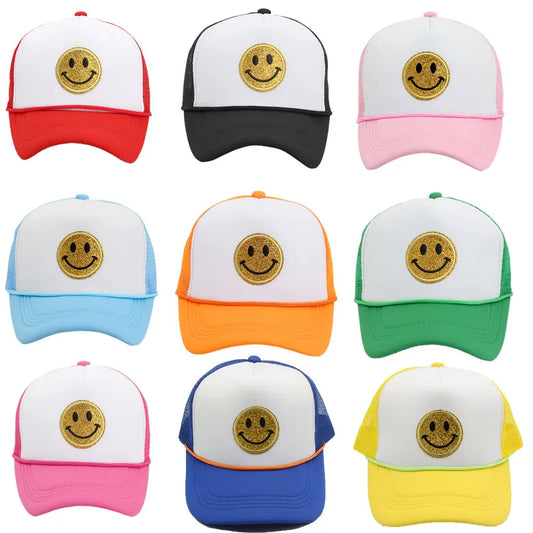 Smiley Face Trucker Hats - Assorted
