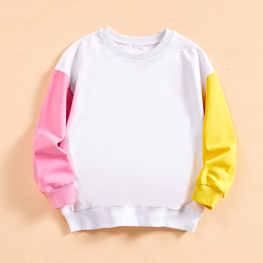 Pink/ Yellow Color block Sweatshirt
