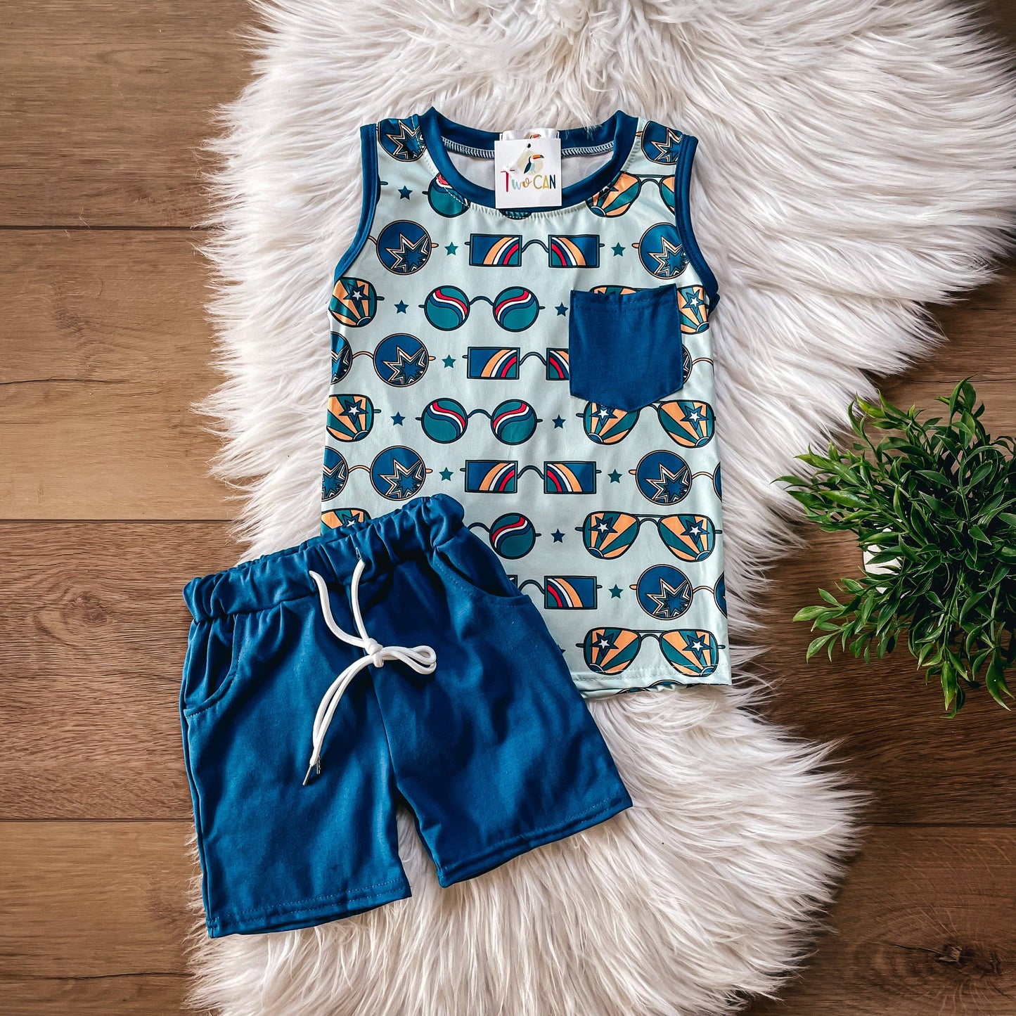 Boy Sunglass Shorts Set