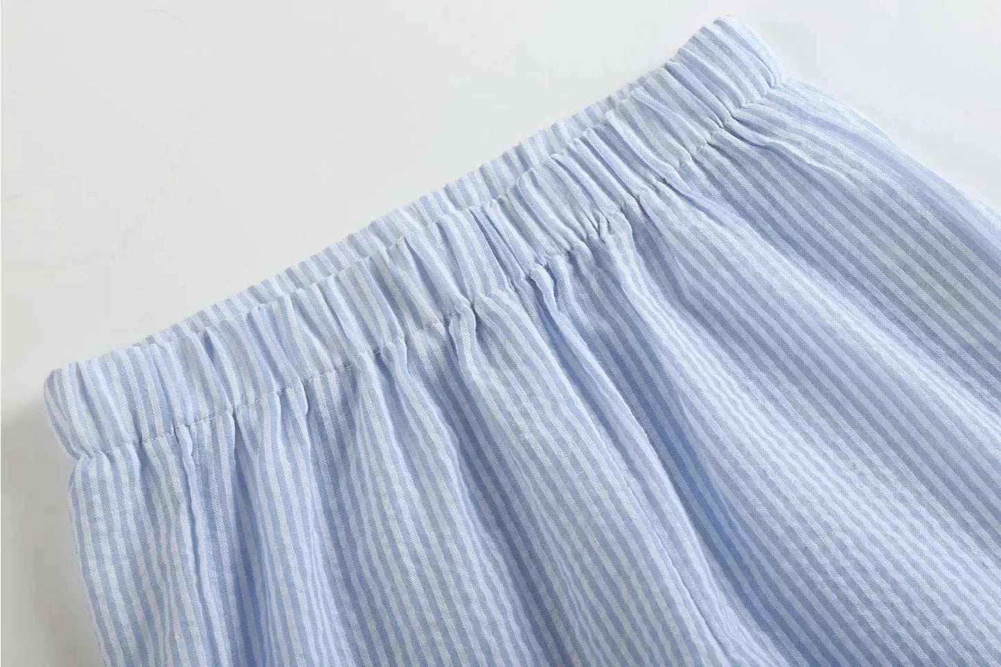 Boys Blue Seersucker Bunnies Short Set