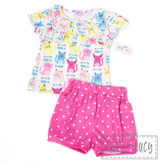 I Love Cats Two Piece Short Set