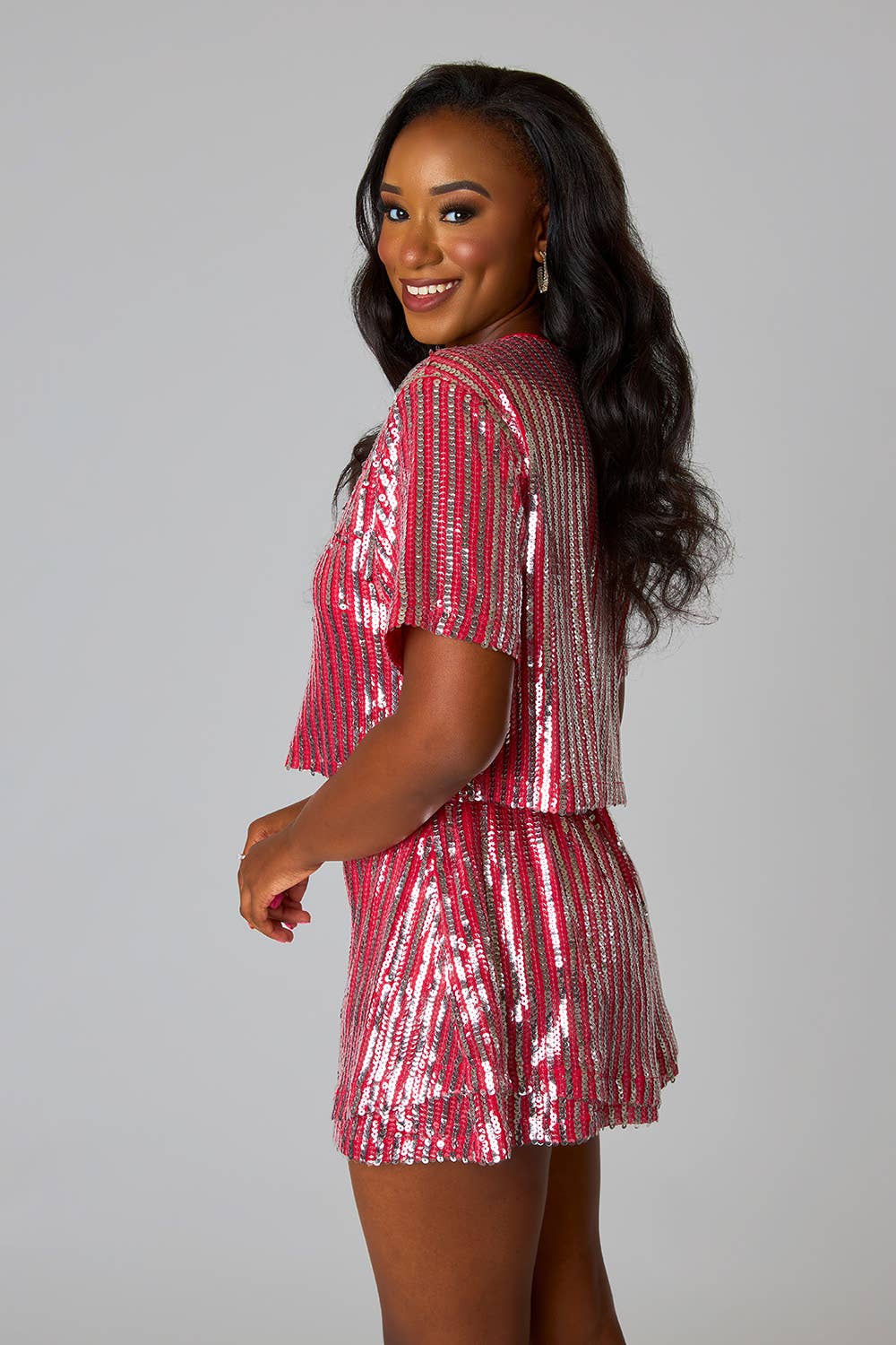 BuddyLove Laura Red Sequin Short Set