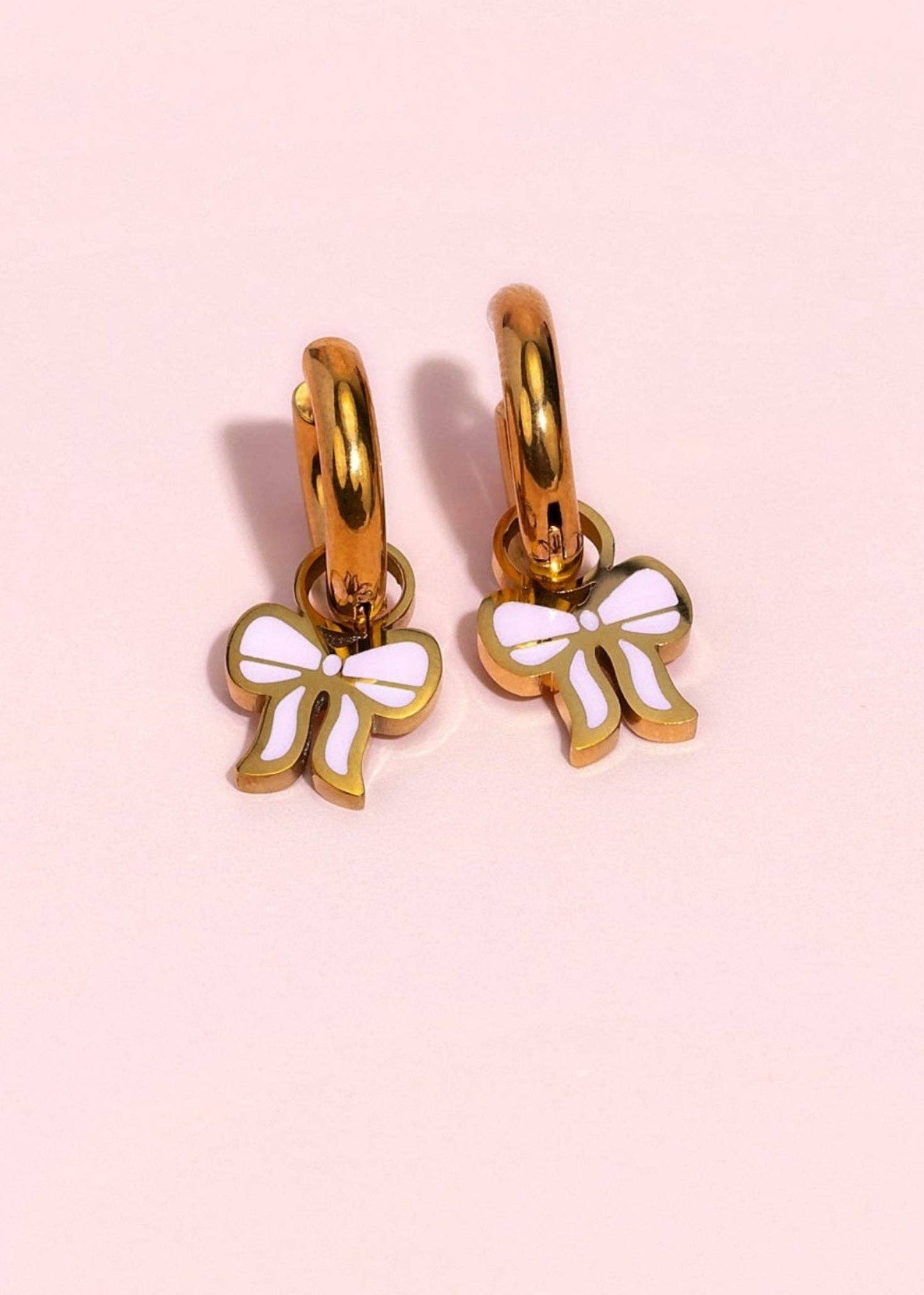 Pink Bow Huggie Earring Charms