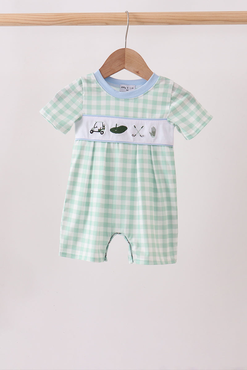 Golf Embroidered Boy Romper