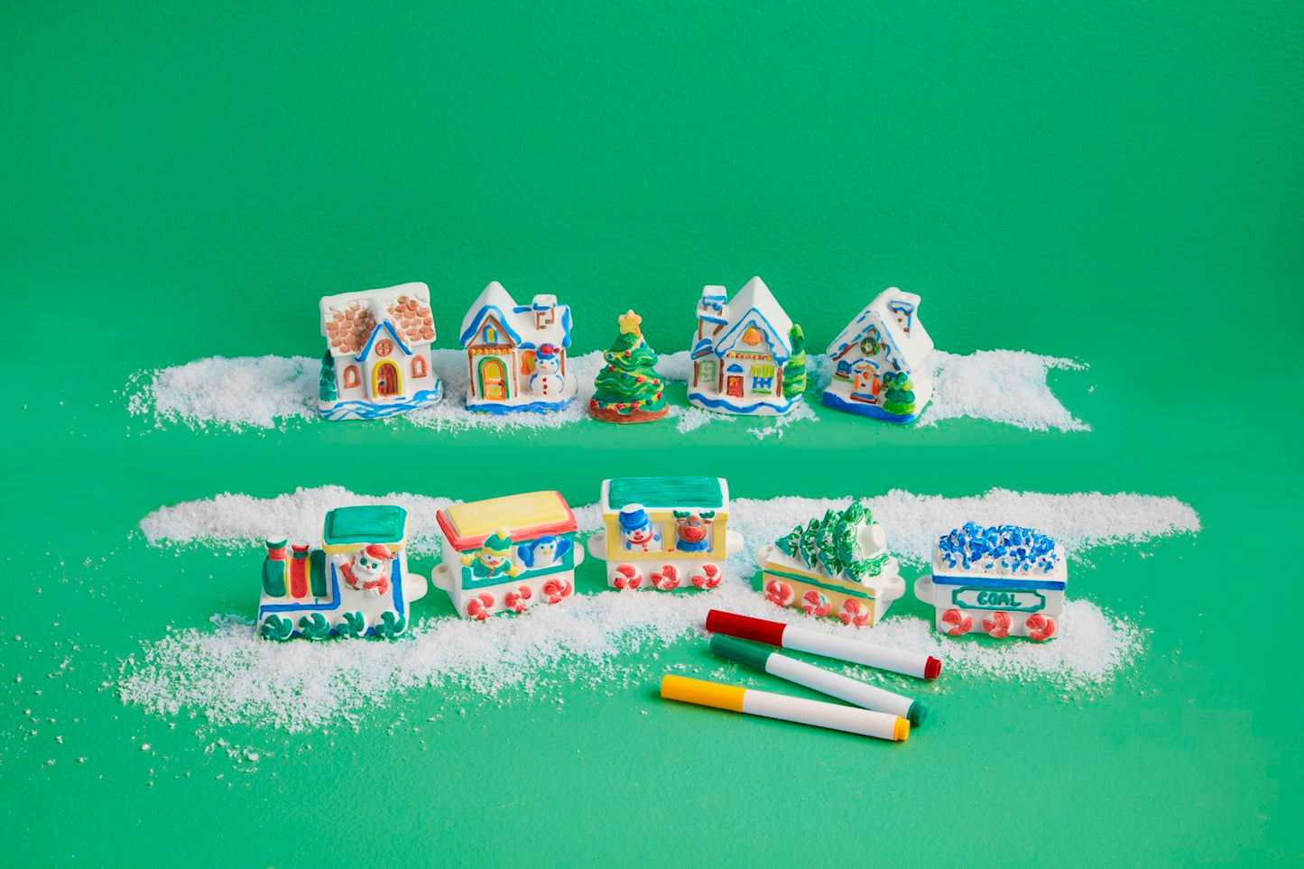 Christmas Color Me Village Set