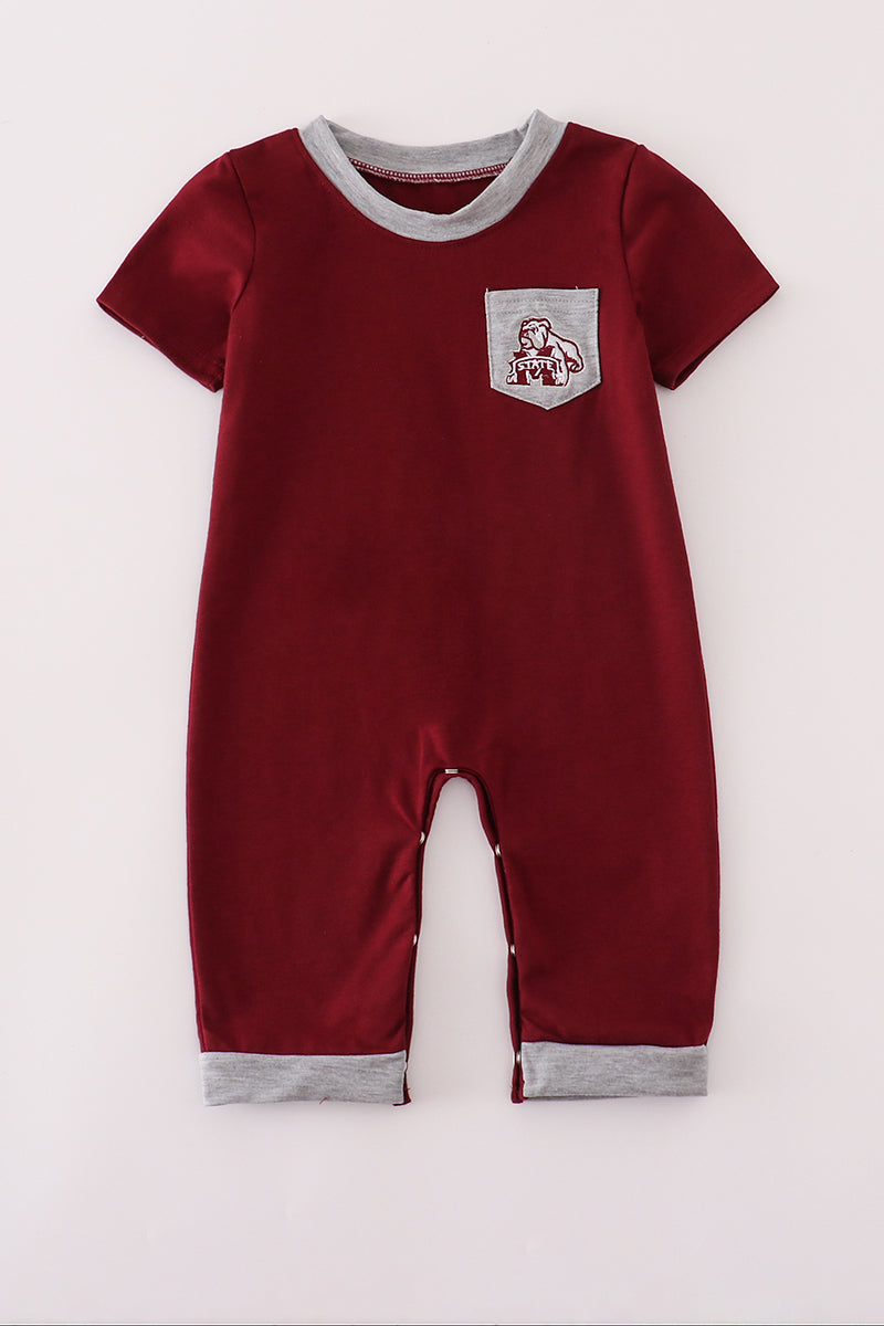 Mississippi State Embroidered Romper