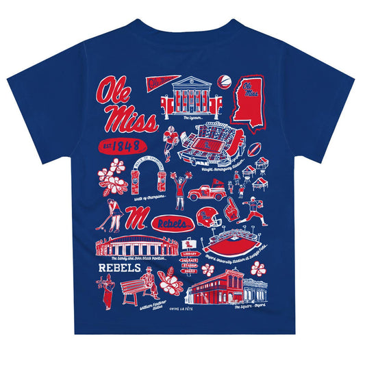 Ole Miss Rebels Hand Sketched Artwork Tee