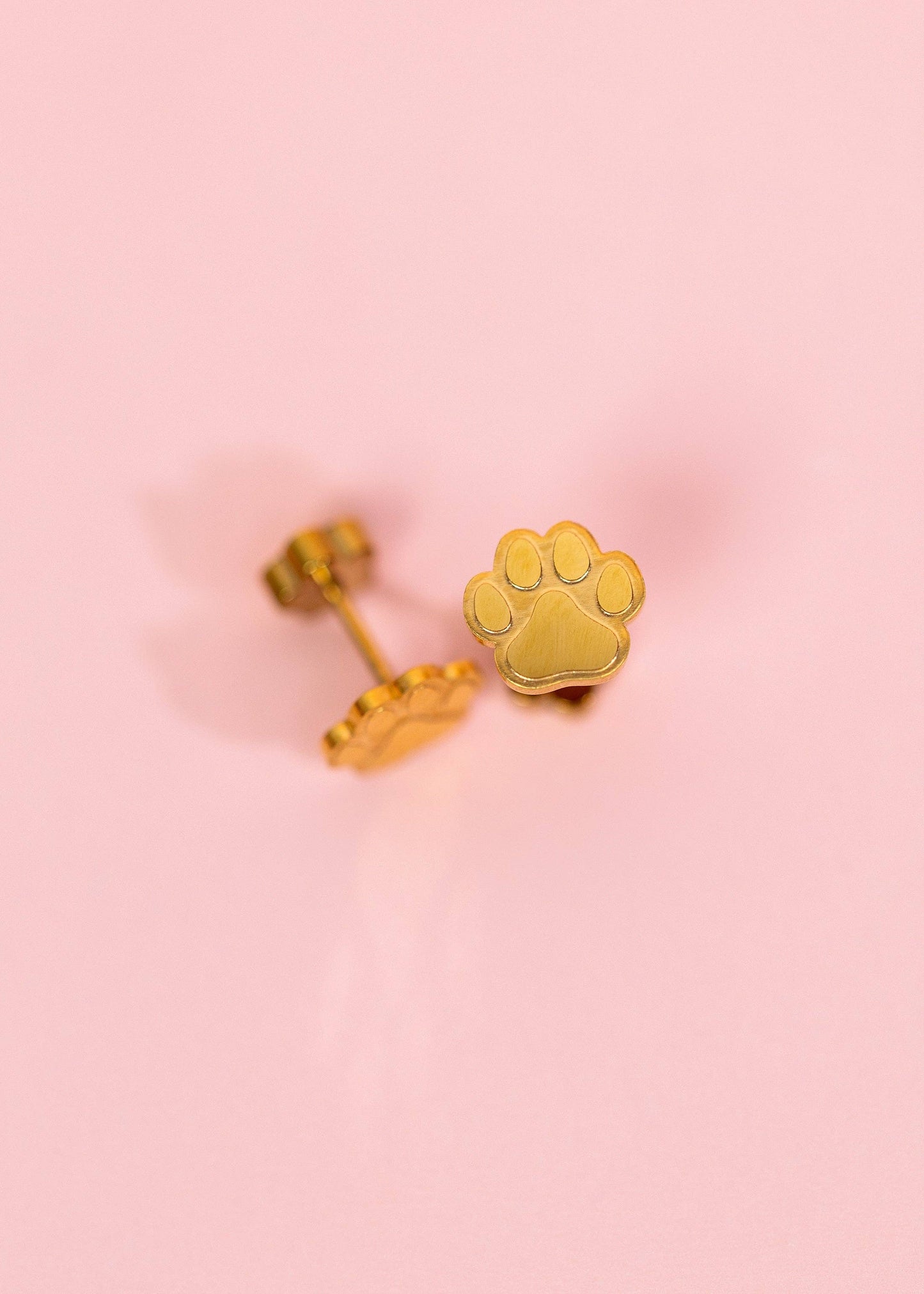 Paw Print Stud Screwback Earrings