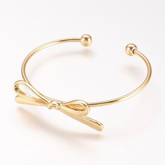 Bow Gold Plated Cuff Bracelet