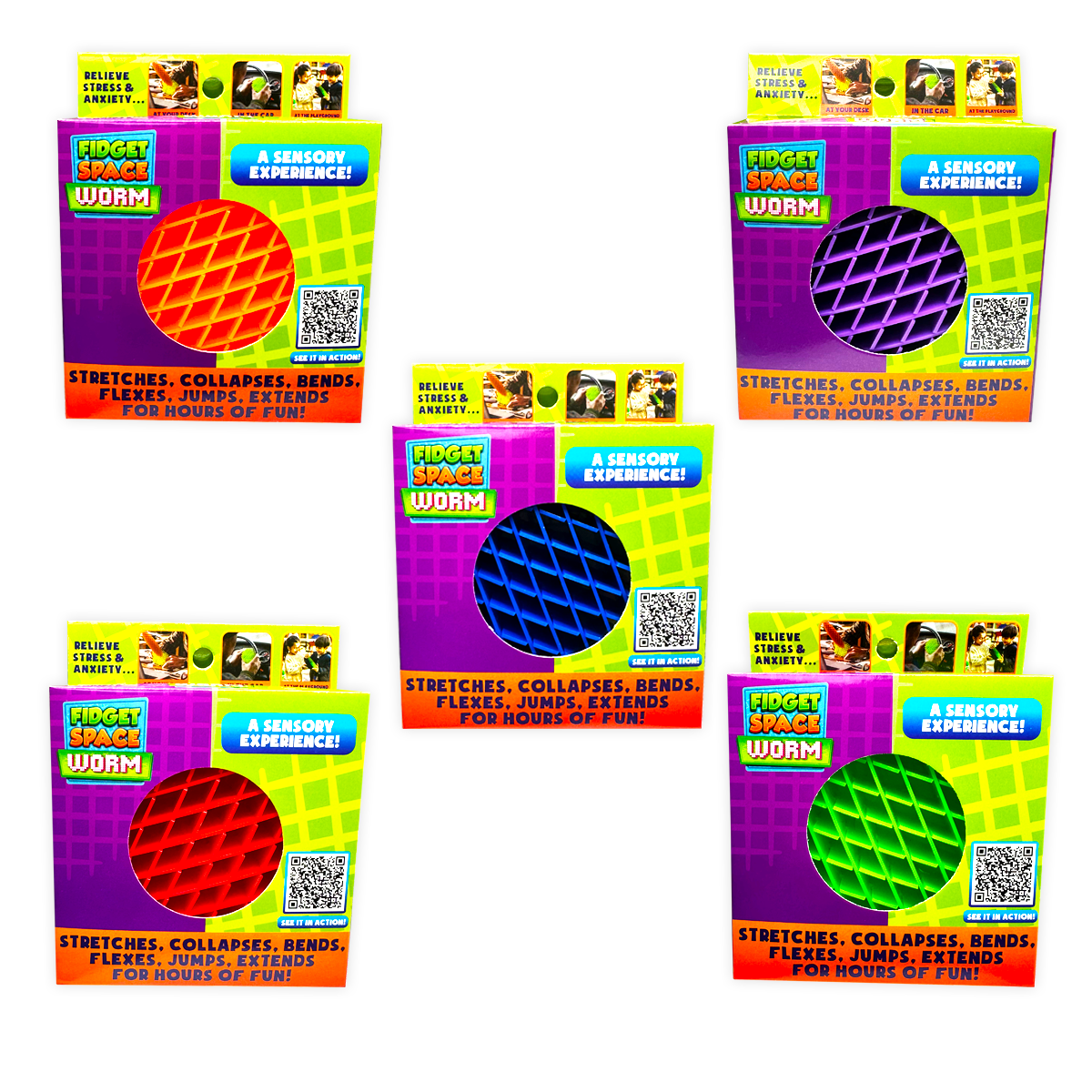 Fidget Space Worm- Assorted